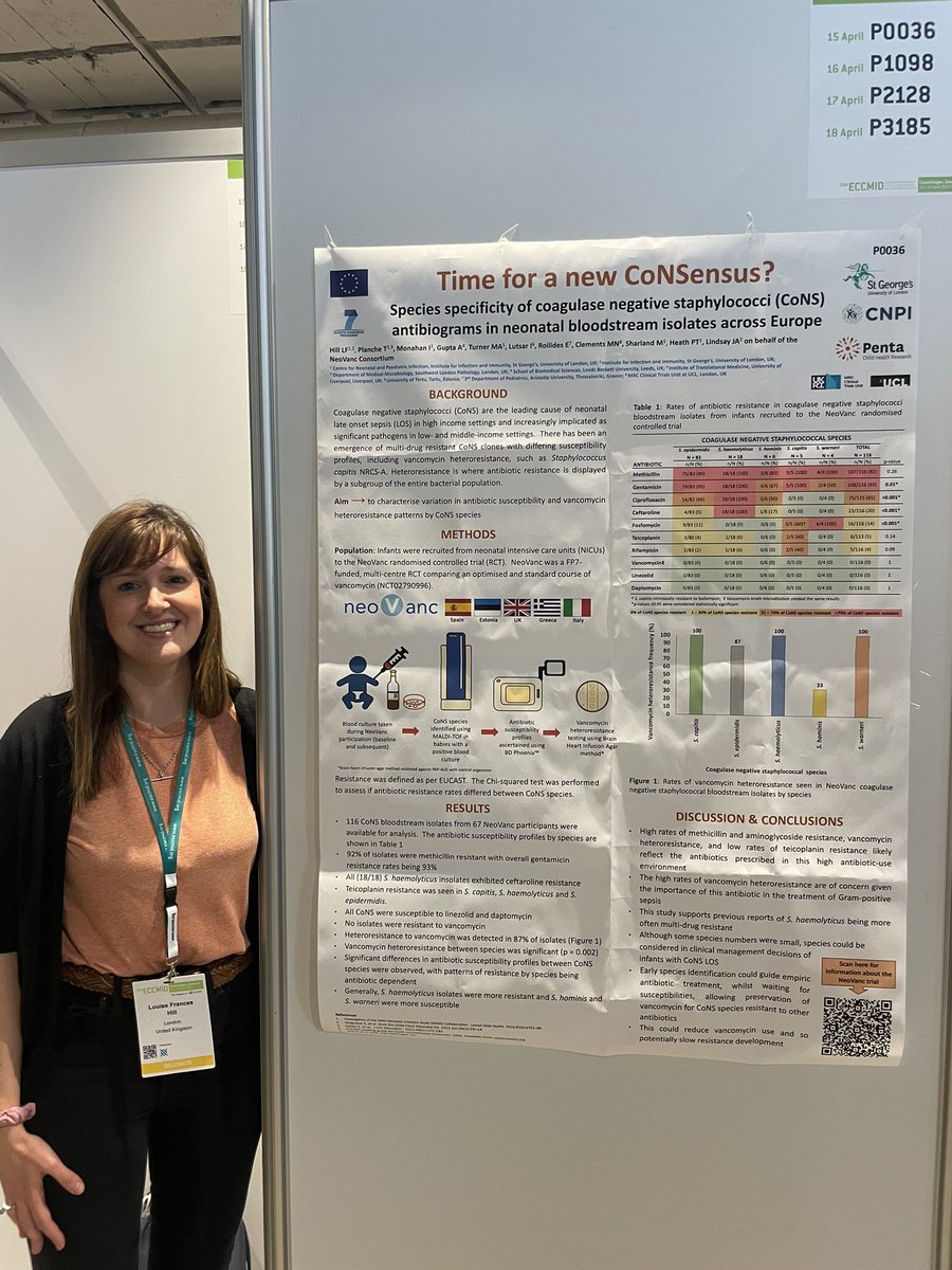 Antimicrobial Resistance Research Team | CNPI (@amr_cnpi) on Twitter photo We are very proud to see <a href="/DrLouiseFHill1/">Louise F Hill</a> presenting her work on NeoVanc at #ECCMID2023 🦠👏🏻
#IDTwitter <a href="/StGeorgesUni/">St George's, University of London (1752-2024)</a> <a href="/Penta_ID/">Penta - Child Health Research</a> <a href="/MRCCTU/">MRC Clinical Trials Unit at UCL</a> <a href="/ucl/">UCL</a> We are very proud to see <a href="/DrLouiseFHill1/">Louise F Hill</a> presenting her work on NeoVanc at #ECCMID2023 🦠👏🏻
#IDTwitter <a href="/StGeorgesUni/">St George's, University of London (1752-2024)</a> <a href="/Penta_ID/">Penta - Child Health Research</a> <a href="/MRCCTU/">MRC Clinical Trials Unit at UCL</a> <a href="/ucl/">UCL</a>