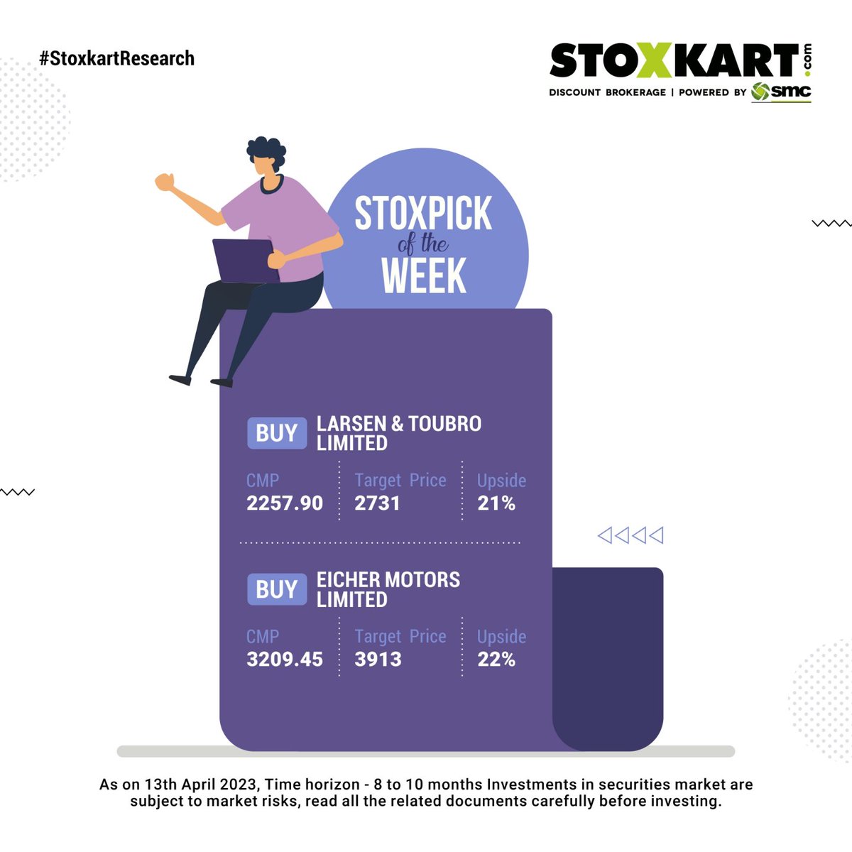 stoxkartonline's tweet photo. Stox Pick of the Week!

Two Fundamental #Stocks of week to strengthen your portfolio.

#Stockideas #StoxPick #tradingonline #tradingstocks #stockinvestments #Stockmarketindia #smartinvestments #investmentadvisor https://t.co/EubuoJs08o