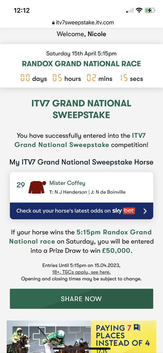 nicoleannhurst's tweet photo. @itv7 #ITV7SweepToVictory https://t.co/UTpi284sjt