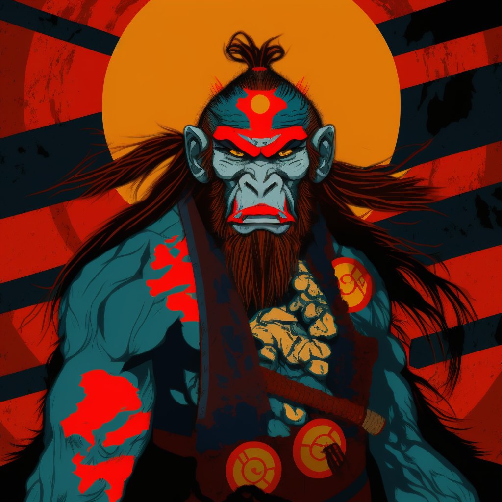 SimianSamurais's tweet photo. Evil Shinto Baboon #2 is a malevolent and intimidating figure in the "Simian Samurai's" NFT collection. Dressed in black and adorned with demonic symbols, this sinister baboon radiates an aura of evil.

#NFT #nftcollector #NFTCommuntiy #Artists 

https://t.co/l6cOVwe69X https://t.co/LyLbwq582S