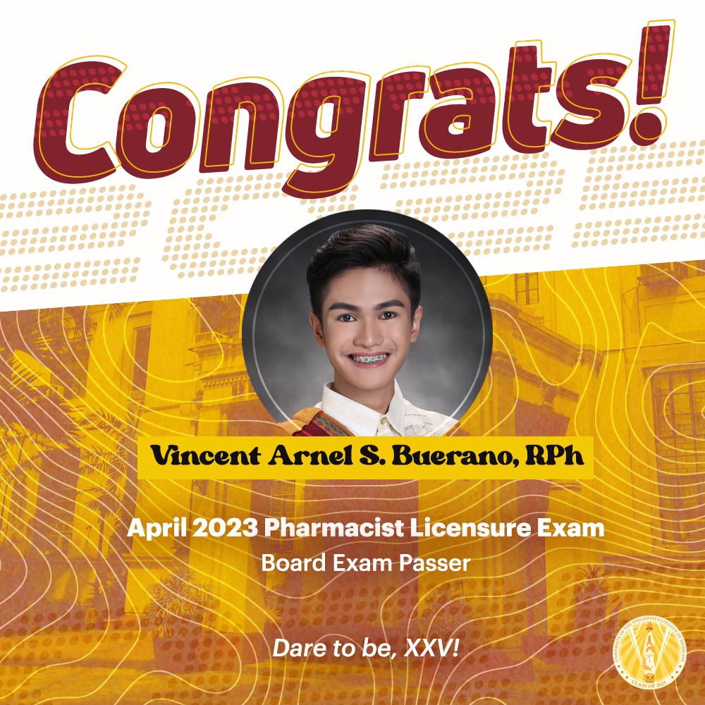 upcm2025's tweet photo. Congratulations to our batchmates, Vincent Buerano and Noreen Jumawid, for passing the April 2023 Pharmacist Licensure Examination!

Continue making our batch proud!

#DareToBeXXV 💛 https://t.co/fb8DYPBdfd