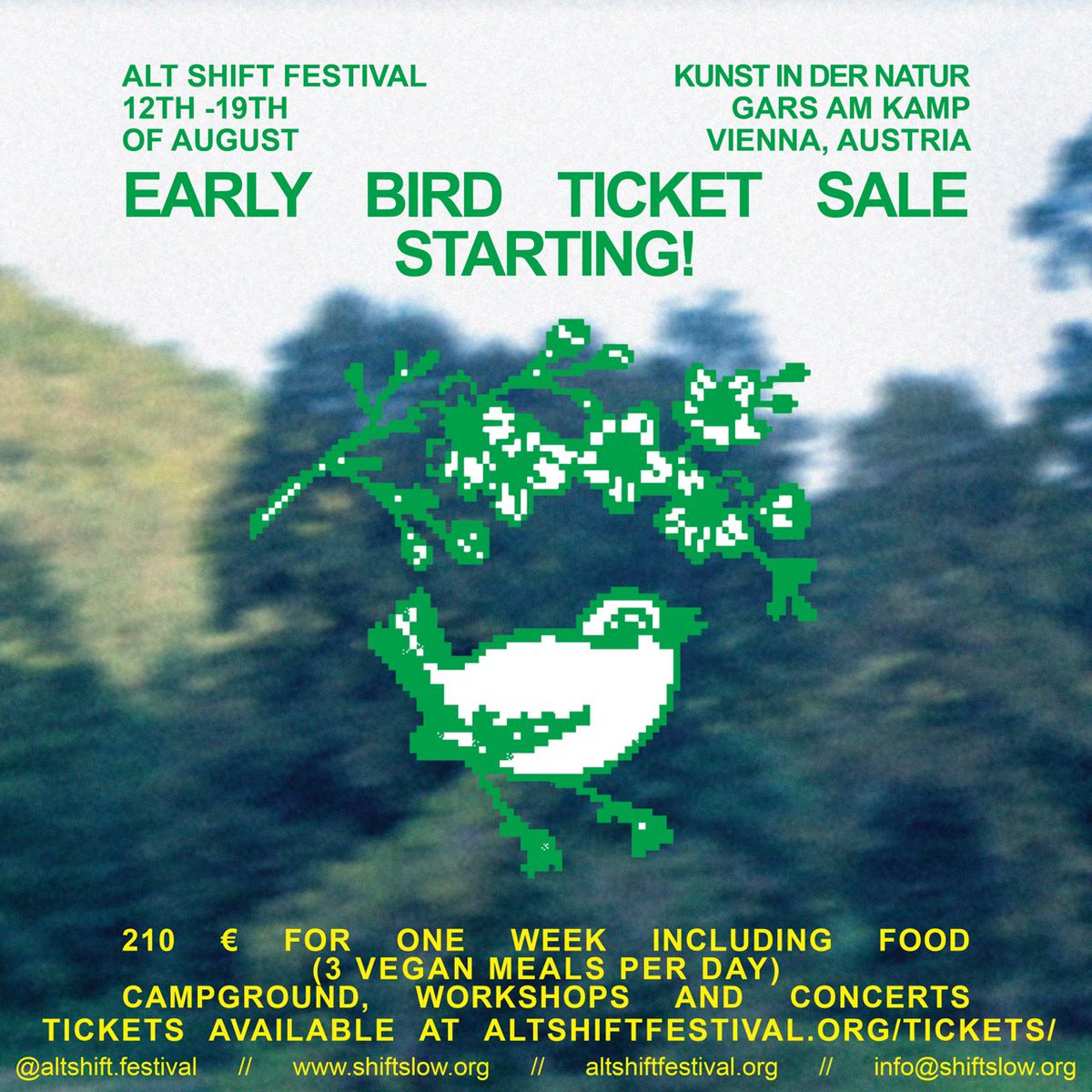 📢 2023 EARLY BIRD TICKETS OUT NOW!

🎪 210€ include full week of food, accomodation, workshops and artistic interventions (as always, co-created with participants!)

🌱 Content will be around the “how to’s” of transformative degrowth education!

⬇️altshiftfestival.org/tickets/