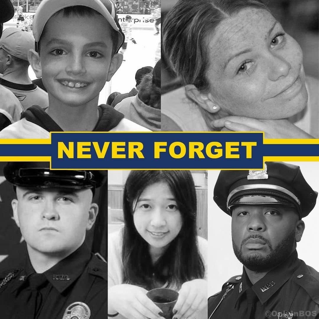 Always in our hearts. 💙💛 Today we remember Martin Richard, Lingzi Lu, Krystle Campbell, Sean Collier, and Dennis Simmonds. 💙💛

#OneBostonDay #BostonStrong #ChooseLove