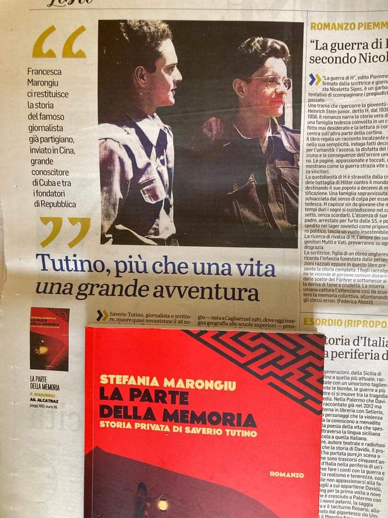 Altre recensione per La Parte della Memoria. Storia Privata di Saverio Tutino, questa volta su L'Unione Sarda. Stefania Marongiu, qui ribattezzata Stefania per l'occasione, ricevi altri dovuti complimenti.