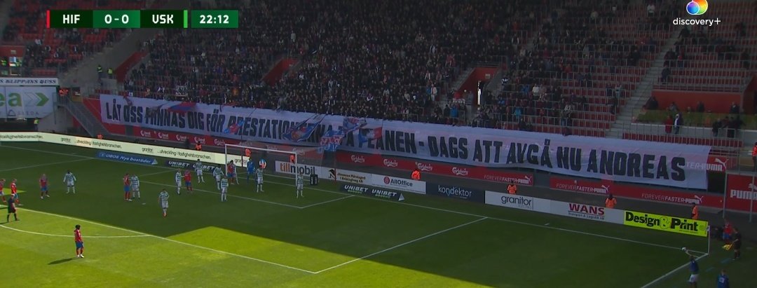 AlexDanborg's tweet image. Man hade alltså kunnat rimma "planen" med "Granen" men i sann HIF-anda kör man på.... Andreas.