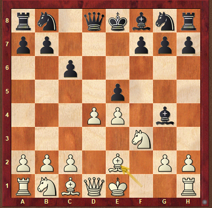 Stunt83a's tweet photo. Position rarissime dès le 6eme coup(moins de 10 parties dans la base!) pour la dernière partie de Bundes autrichienne de l'année.
Baki aux blancs, dans une Caro-Kann:
1.e4 c6  2.d4 d5  3.f3 (petite ligne déjà jouée par des tels que MVL ou Caruana) dxe4 4.fxe4 e5  5.Cf3 Fg4  6.Fe2 https://t.co/DGKpqDuwAt