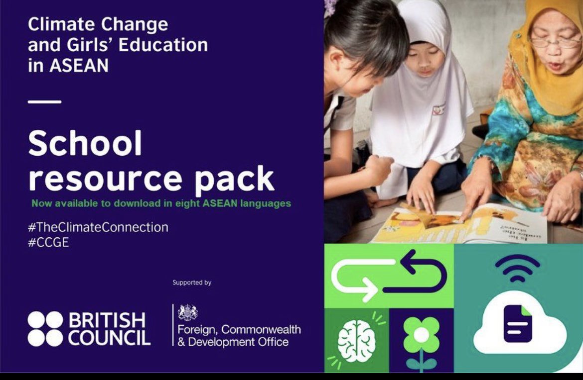 albarrett09's tweet photo. Our new “Climate Change and Girls' Education: School resource pack” is now available in eight ASEAN languages, an easy-to-use collection of environment-related topics for teachers to use in the classroom: https://t.co/jwLtRfGyXZ
#TeachingEnglish #ClimateConnection #CCGE https://t.co/kU3fnLXnMe