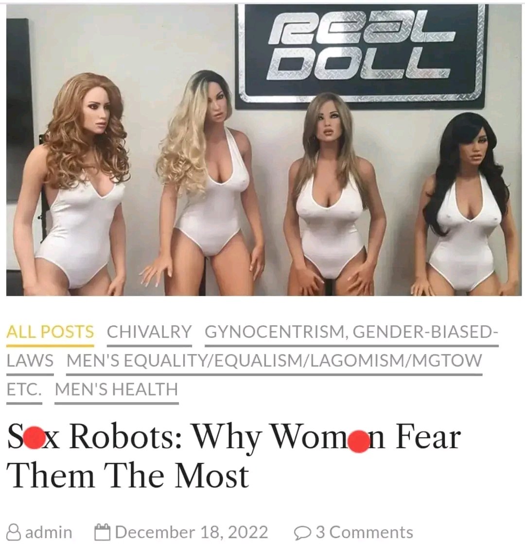 chadguy0909's tweet photo. Trans women taking over womens sports. Sex dolls taking over in the sheets. It's over for women 🤡
#feminismiscancer #FeminismIsDisease #trans #TransTerrorism #TransTerrorist #TransTerrorists #LGBTQ #Feminism #LGBTQIA #PrideMonth #TransWomenAreConMen #lgbtqiscancer #lqbt https://t.co/1z1fMBvSIp