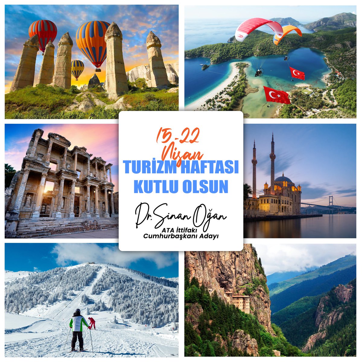 Memleketimiz, göz alasıya yeşil doğası, birbirinden güzel tarihi kentleri, eserleri ile turizmin dünyadaki önemli ülkelerinden biridir.

Bunun bilinciyle 15-22 Nisan #TurizmHaftası ’nı kutlarım. 

#OAnGeliyor