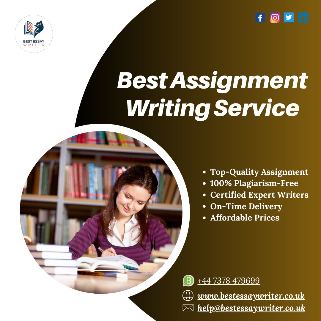 BestEssayWrit13's tweet image. Be confident! Because you choose our Best Assignment Writing Service. We prefer that you submit your assignment writing before the deadline. We firmly uphold our promises and never compromise on quality.
#bestassignmentwritingservice #bestassignmentwritinghelp