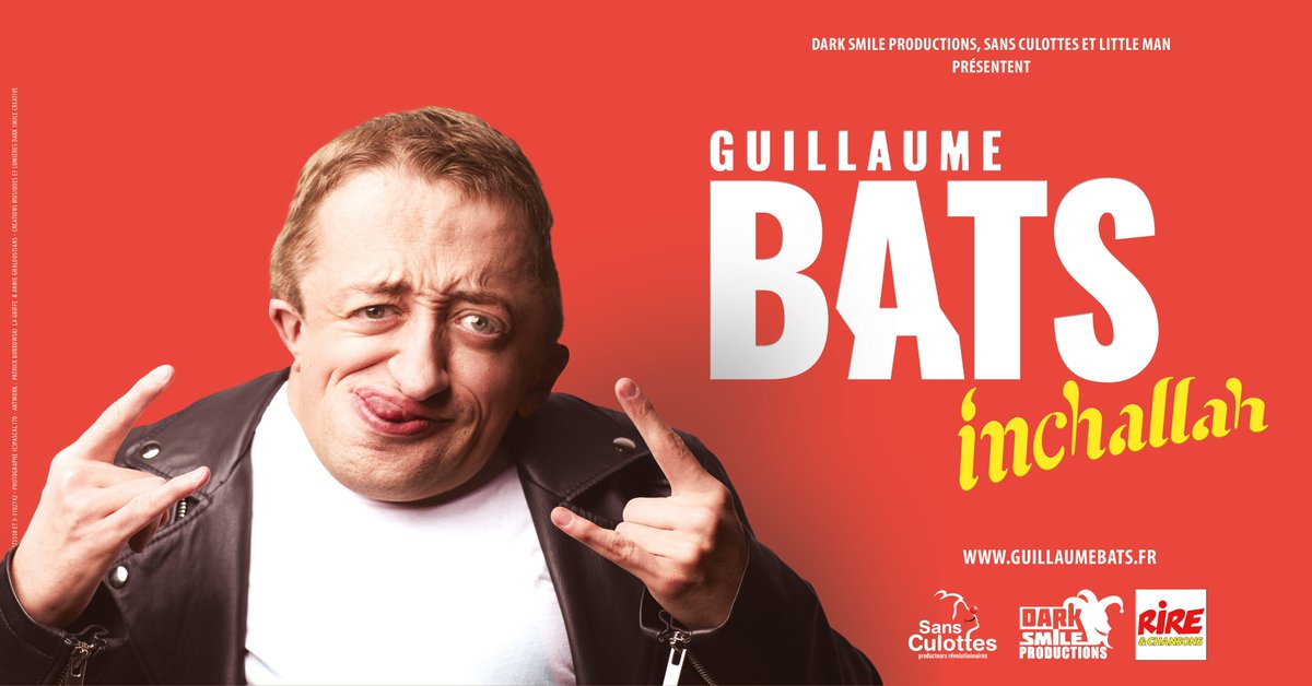 Rire et Chansons (@rirechansons) on Twitter photo Partenariat #rireetchansons👍Le nouveau spectacle de <a href="/GuillaumeBats/">Guillaume Bats</a> « Inchallah »😆actuellement en tournée !
Toutes les infos ici▶️guillaumebats.fr/billetterie/
@darksmileprod <a href="/GuillaumeBatsF1/">GuillaumeBatsFan</a> <a href="/DarkSmileFans/">DarkSmileFans</a> Partenariat #rireetchansons👍Le nouveau spectacle de <a href="/GuillaumeBats/">Guillaume Bats</a> « Inchallah »😆actuellement en tournée !
Toutes les infos ici▶️guillaumebats.fr/billetterie/
@darksmileprod <a href="/GuillaumeBatsF1/">GuillaumeBatsFan</a> <a href="/DarkSmileFans/">DarkSmileFans</a>