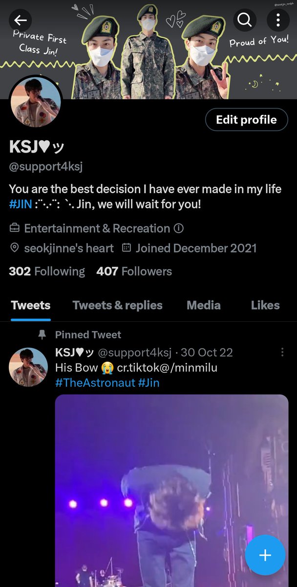 support4ksj's tweet photo. Let's follow each others #AllforyouJin https://t.co/SUxdLlx5lK
