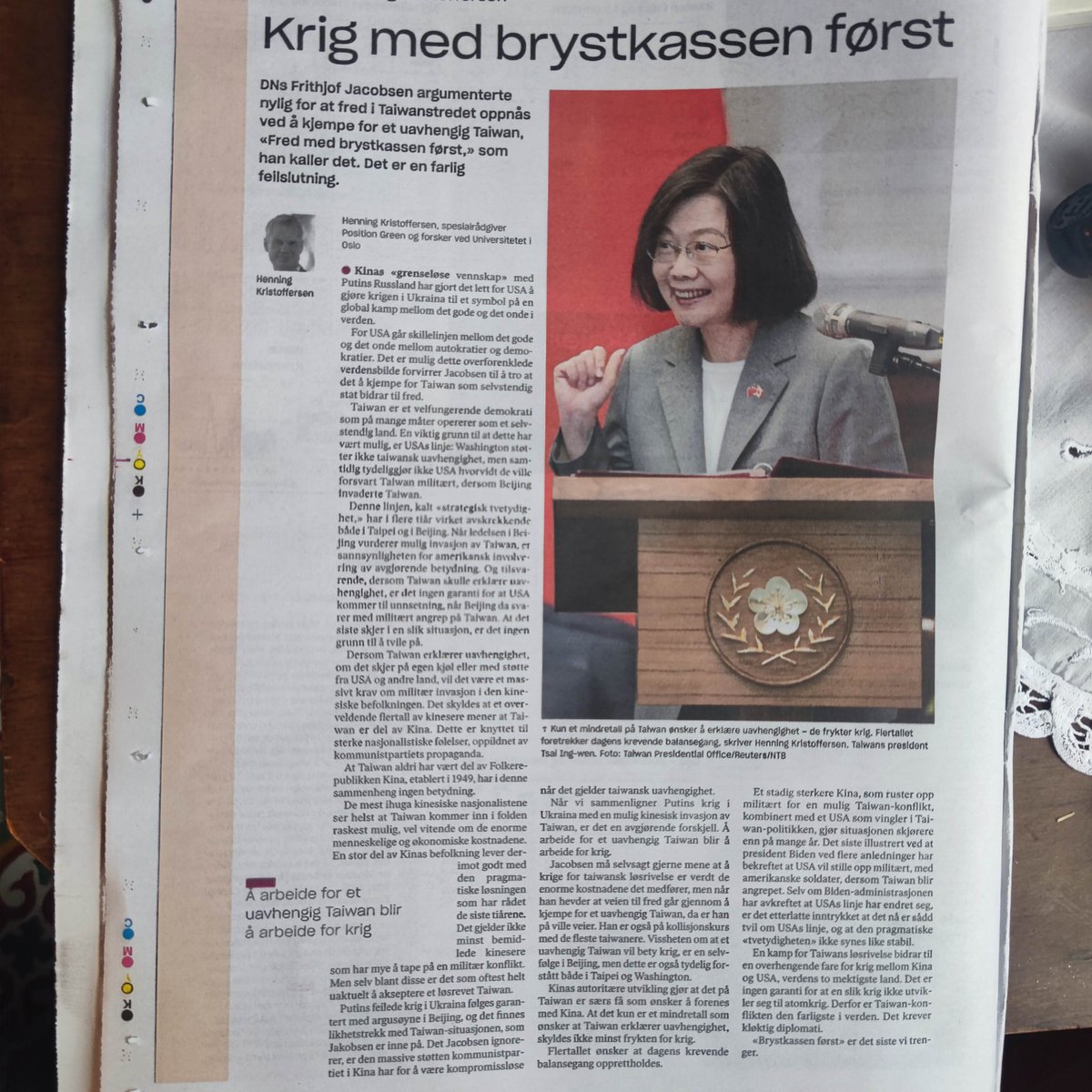 HenningKristoff's tweet image. Frithjof Jacobsen går seg vill når han mener fred oppnås ved å kjempe for et løsrevet Taiwan. 

dn.no/innlegg/taiwan…