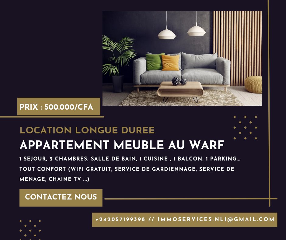 ImmoPonton's tweet photo. Appartement meublé a louer a #PointeNoire #congo 
✅ Longue duree 
Contact +242057199398 https://t.co/OwMHCq9GAM