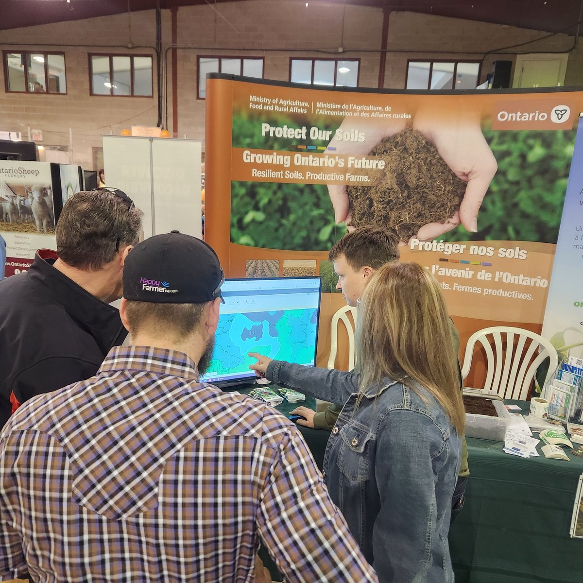 PierretteDesroc's tweet photo. Day2 at Earlton Farm Show! Learn all about #HealthySoil, #AgMaps & #AgriSuite at the @OMAFRA booth, meet our Northern #EcDev Advisors and CropSystems Engineer
Saturday April15th 8:00am to 4:30pm Thank you Minister Thompson for visiting #NorthOnAg https://t.co/8N34qmDEOR