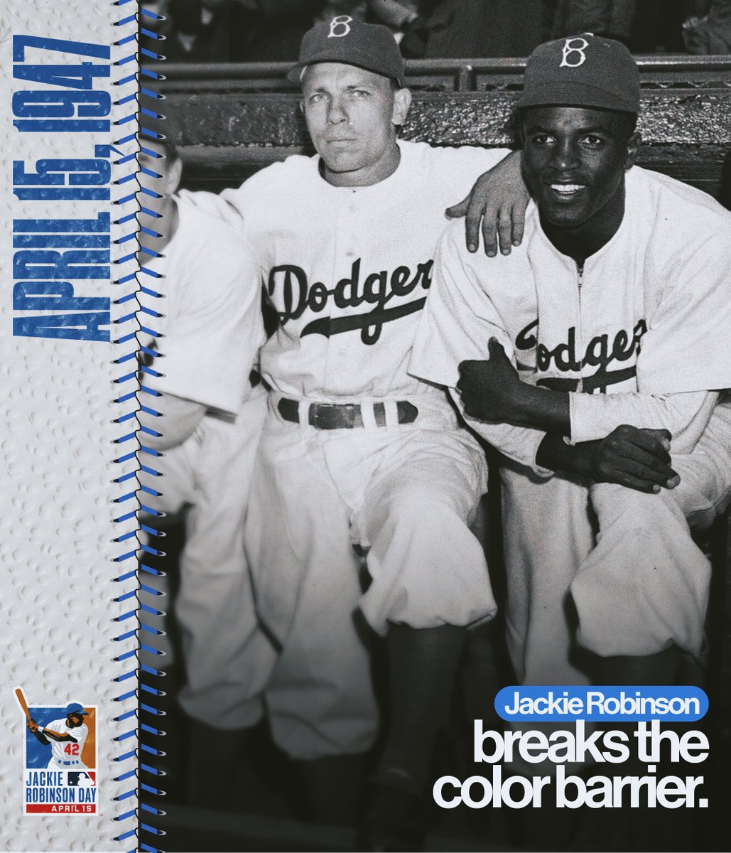 Every year on April 15, we celebrate Jackie Robinson, whose courage in breaking MLB’s color barrier forever changed the game we love for the better. #Jackie42