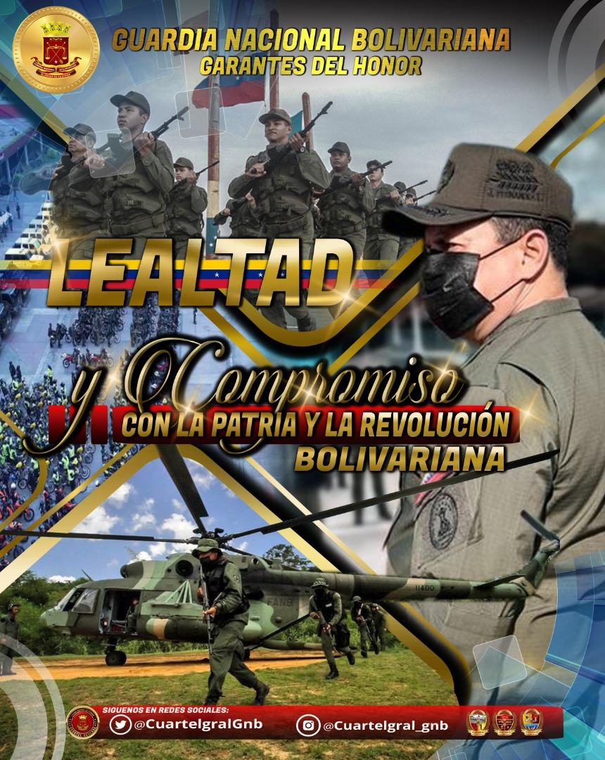 #15Abr GUARDIA NACIONAL BOLIVARIANA GARANTES DEL HONOR, LEALTAD Y COMPROMISO CON LA PATRIA Y LA REVOLUCIÓN BOLIVARIANA...