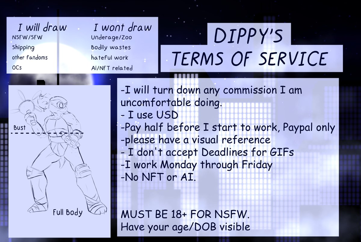 DippyDrop's tweet photo. my Commissions are open again!🧡

I only have Four slots this time

DM me!
#tcest https://t.co/kB2E1iK3JE