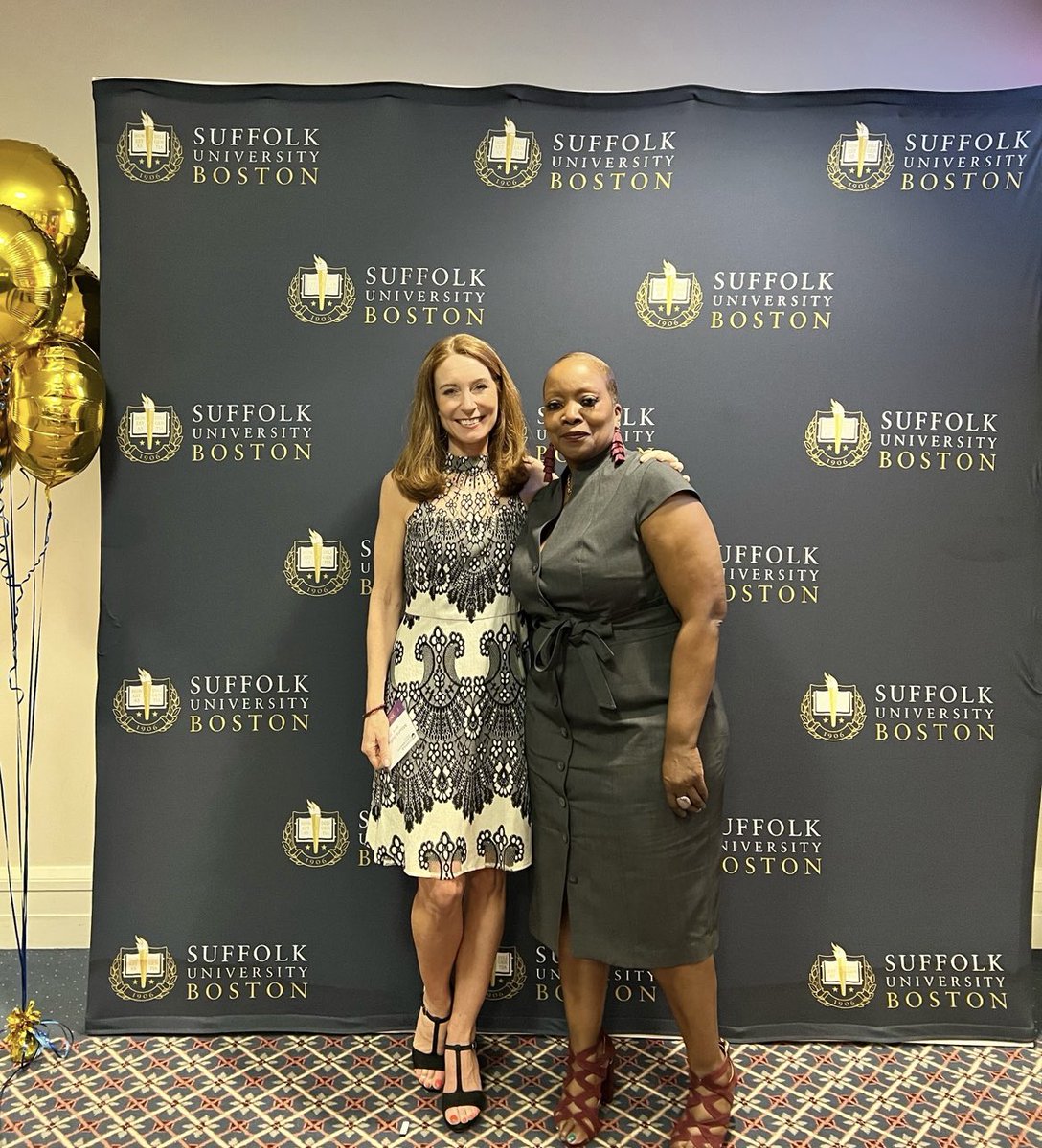 Grateful to @SuffolkCCE and @Suffolk_U for the incredible honor of the inaugural Commitment to Service Award! Teaching students about #socialchange through a #disabilitypolicy lens has been a gift. The students never stop inspiring! @TheArcofMass