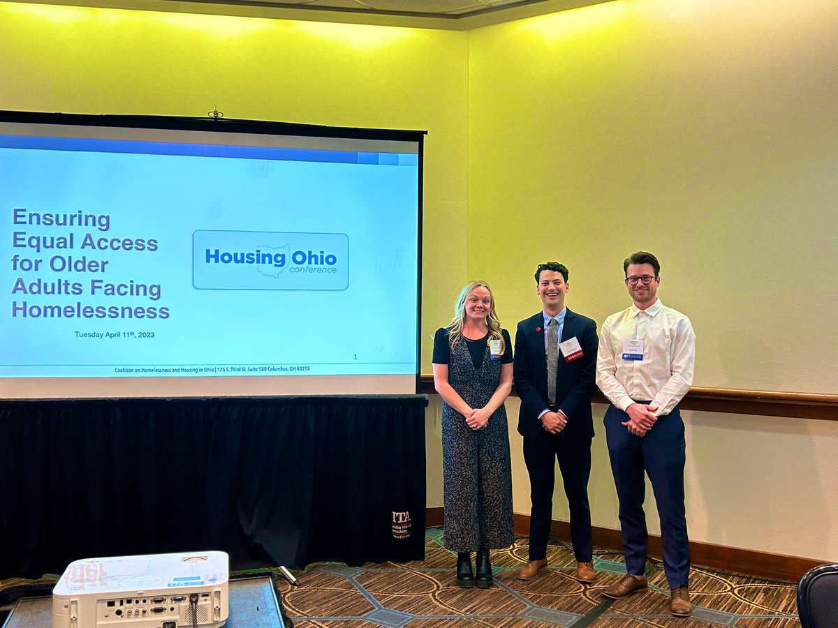 Difficult, but important presentation topic with <a href="/AgeFriendlyOH/">AgeFriendlyOH</a>'s Anthony Traver and <a href="/AARPOhio/">AARP Ohio</a>. As more older adults face homelessness, new ideas &amp; interventions are needed.