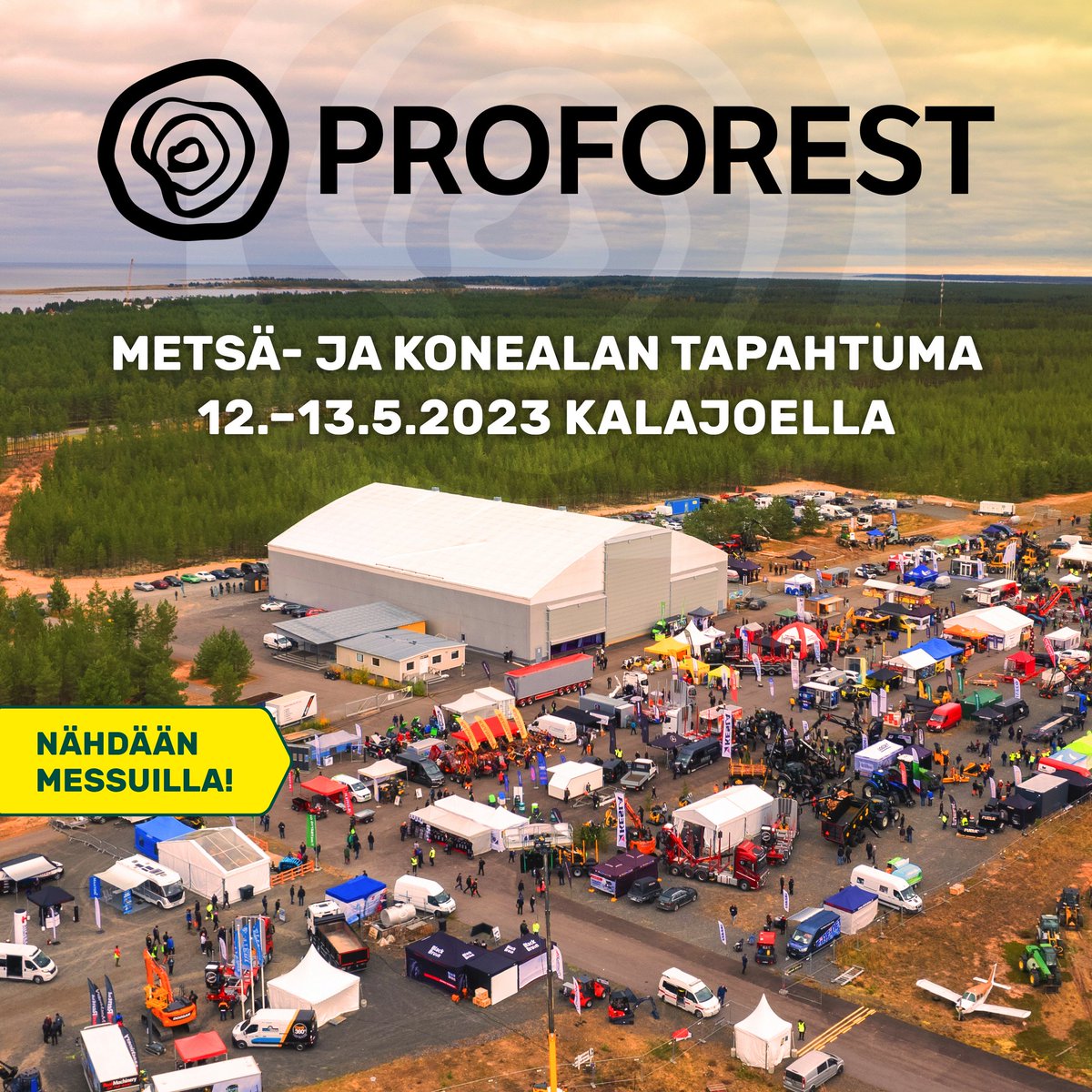 Ponsse's tweet photo. Proforest tulee taas! Joka toinen vuosi järjestettävä koko perheen tapahtuma kerää yhteen paikkaan metsä- ja konealan suurimmat toimijat Suomessa: myös Ponsse on mukana tapahtumassa! Laita päivämäärä kalenteriin ja nähdään Kalajoella 🌞👋 #proforest https://t.co/JuGU9dBbf0