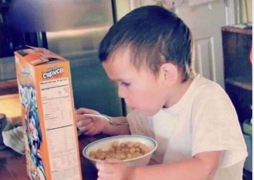Droghiere's tweet photo. Quando non esisteva il tablet e leggevamo gli ingredienti dei cereali https://t.co/pAAPa95HO1
