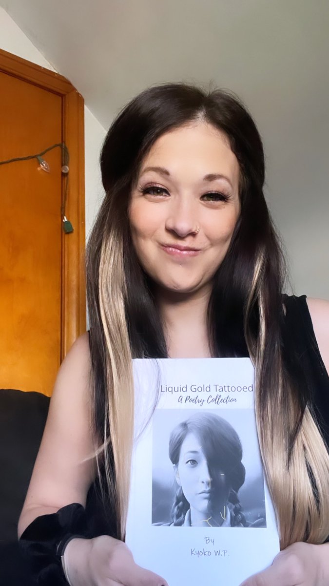 It’s my birthday!!🥳🥳💜
Fresh hair AND Liquid Gold Tattooed: A Poetry Collection ON AMAZON
 a.co/d/bHRn7F1