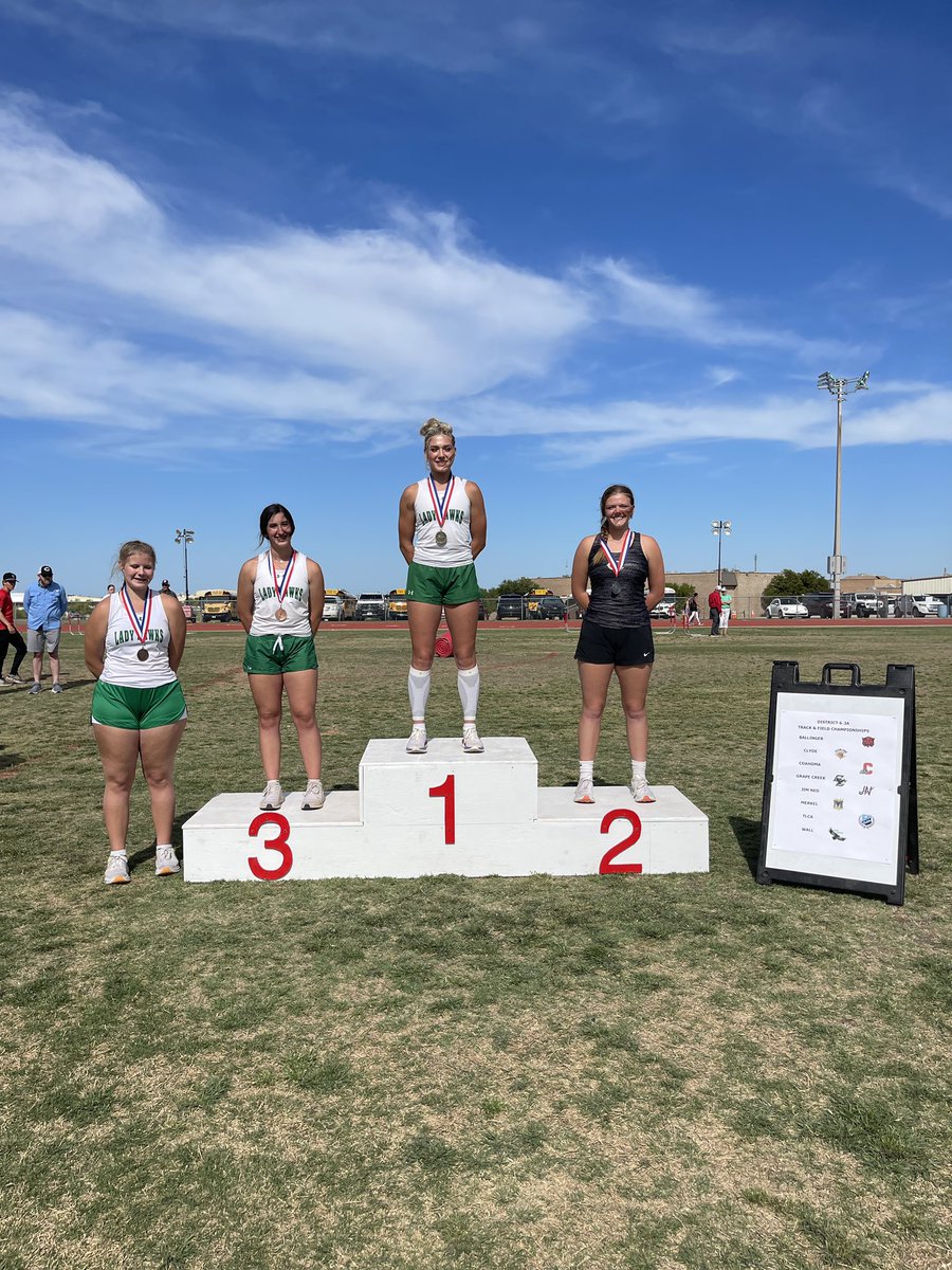 Congratulations Kate Watts for advancing to the area meet! 
Discus - 2nd
Shot put - 3rd