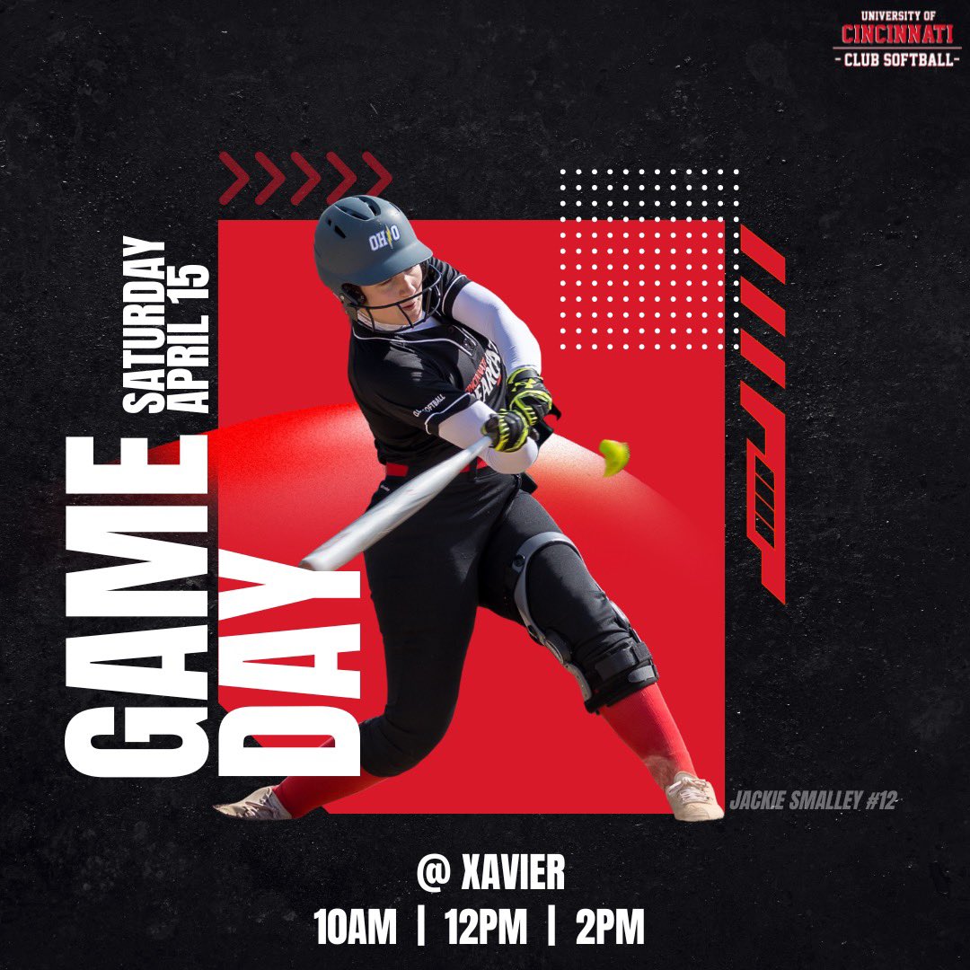 BEAUTIFUL DAY FOR GAMEDAY☀️💯🥎

Today we play 3 games at Xavier at 10 AM &amp; 12 PM &amp; 2 PM! 

Follow along on game changer! (University of Cincinnati Bearcats Varsity)🥎 

Let’s Go Bearcats! 💯