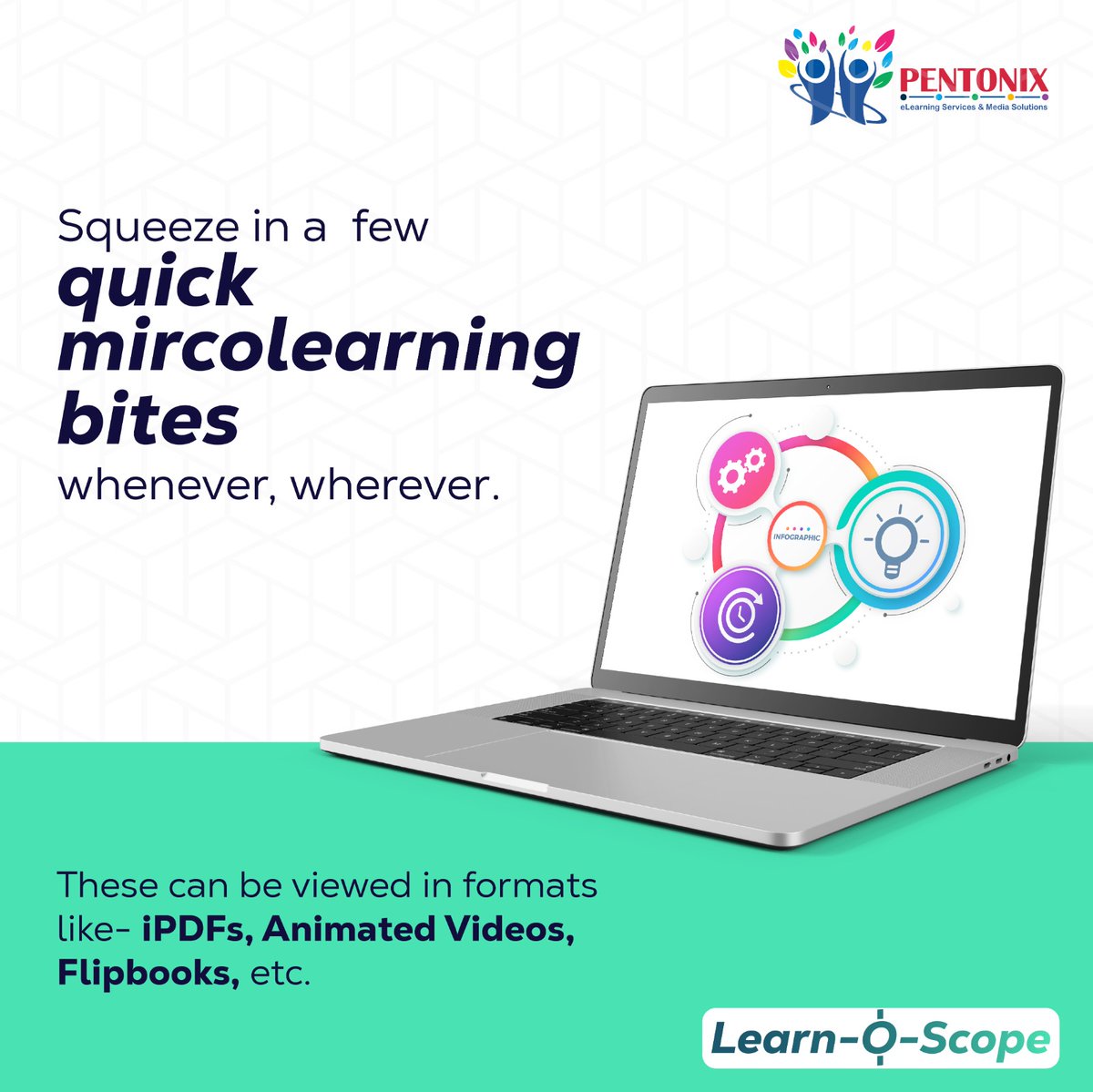 Pentonixelearn's tweet image. Big knowledge in small packages! Microlearning helps you level up your skills in no time! 
To know more, mail us on info@pentonix.co.in
#Microlearning #QuickLearning #PersonalGrowth #LearningMadeEasy #SkillBuilding #MobileLearning #BiteSizedLearning #Pentonix #PentonixELearning