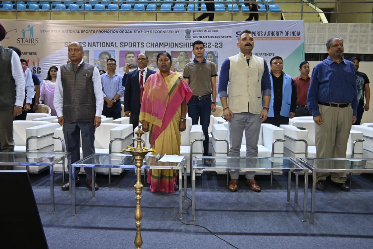 PratimaBhoumik's tweet photo. Sports play an important role in the life of a nation. It not only keeps the people physically fit but also unites them in the spirit of sportsmanship. 
Happy to attend the “One India One Goal” (OIOG) program organised by STAIRS at Indira Gandhi Stadium,Delhi today. https://t.co/s4hCLtn2Kr