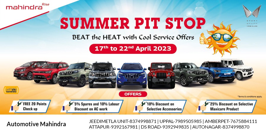 automotiveml's tweet image. Avail exciting Service Offers from 17th to 22nd April at Automotive Mahindra. Stop by to get your Car cooled during this summer and avoid further heating issues in your Mahindra vehicles.

#AutomotiveMahindra #MahindraService #MahindraIndia #MahindraOffers #ServiceOffer