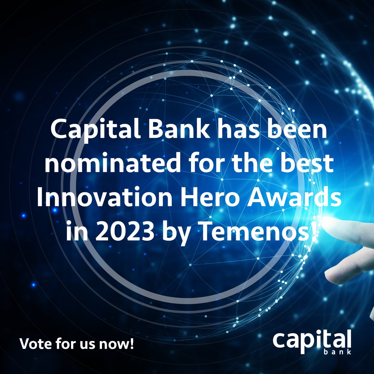 We’re honored to announce that we have been nominated for the most innovative banking project in 2023 in Innovation Hero Award by Temenos! Vote for Capital Bank and show your support until 21st April on the link below: lnkd.in/g3yZeGuY