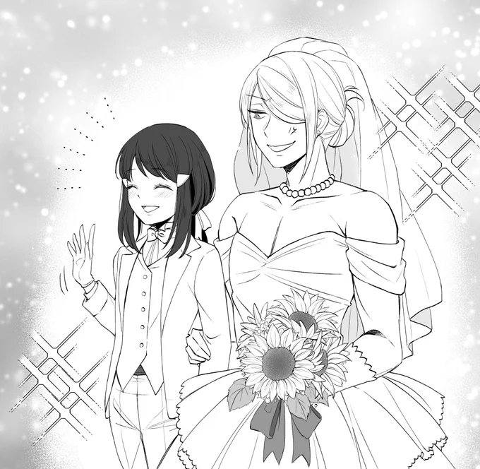 ※女装あり
前から描きたかった男女逆転ウエディングォョです!!🥳🎉✨✨✨
\おめでとう!/\おめでとう!/ 