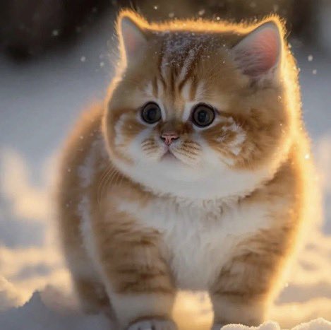 絵画みたいな雪と猫の組み合わせが尊い