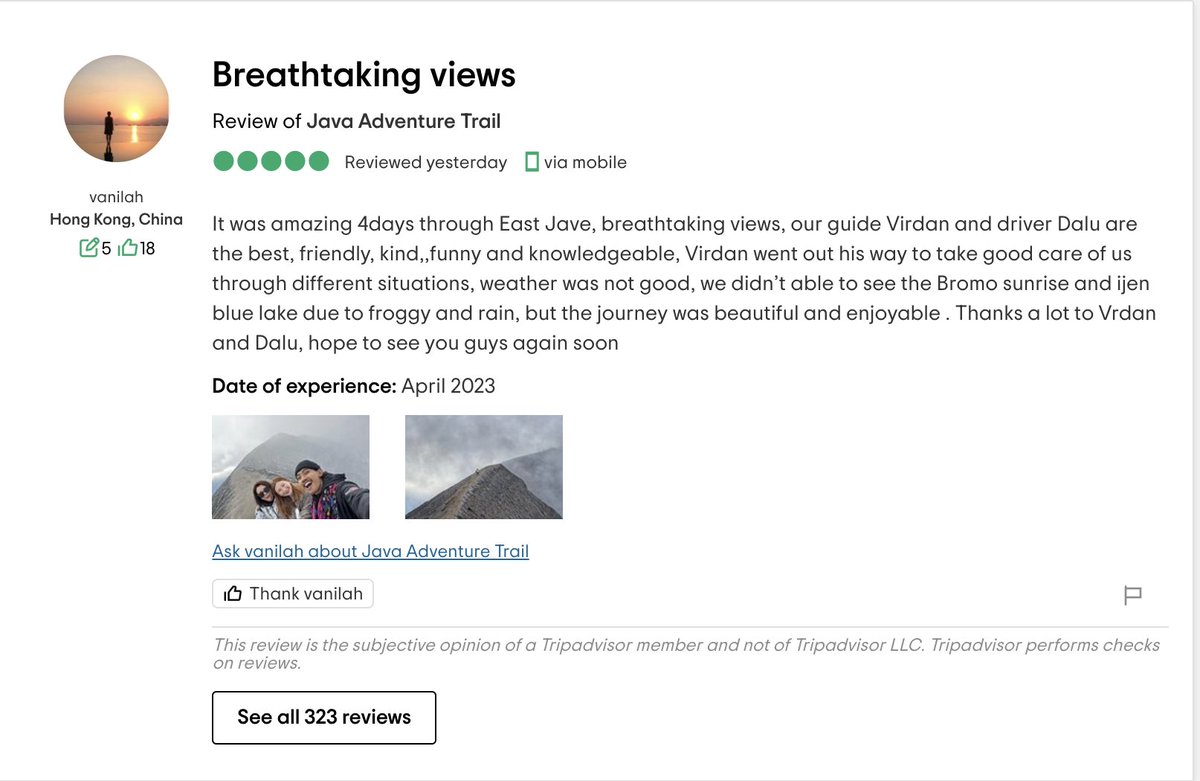 Java_advtrail's tweet image. Happy trip happy clients, thanks Vanila for joining the trip with us in East Java, Indonesia.

tripadvisor.com/Attraction_Rev…

#travel #eastjava #indonesia #explore