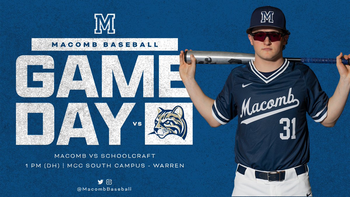 𝑮𝒓𝒆𝒂𝒕 𝑫𝒂𝒚 𝒕𝒐 𝑷𝒍𝒂𝒚 𝑻𝒘𝒐

MCCAA East play rolls on as <a href="/MacombBaseball/">Macomb Baseball</a> hosts the Ocelots for a pair of 7-inning games this afternoon!

🆚 Schoolcraft
🏠 MCC South Campus - Warren
🕐 1 PM (DH)
📺 bit.ly/3Eun03B
📊 bit.ly/3lDaSrp

#GoMonarchs