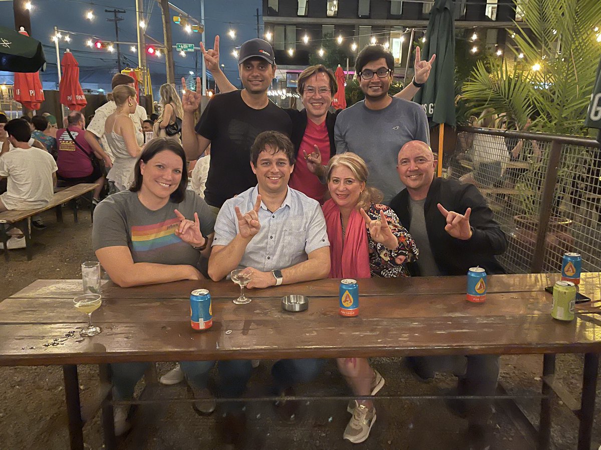 JD_Harper's tweet photo. Fun time celebrating our friend Andrew, who was recently named CEO of his company! #whymccombs #HookEm #emba22 @MillsLil https://t.co/w7Jfx9fLfE