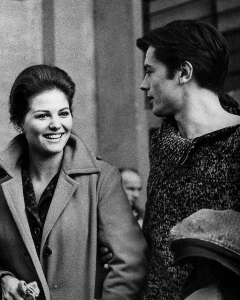 Happy birthday Claudia Cardinale! On the set of \Rocco and his brothers\ with Alain Delon, 1960. 