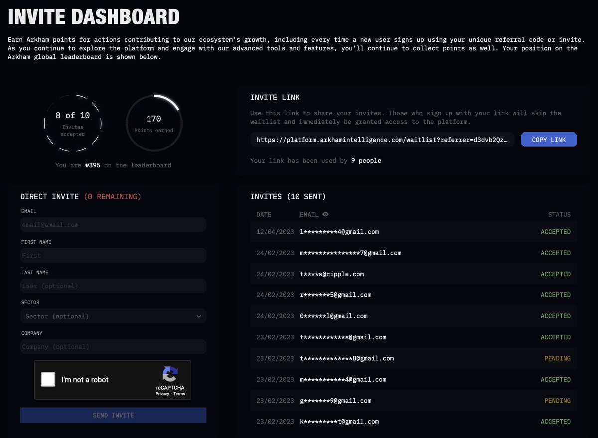arkham's tweet image. When you refer others to Arkham, you gain Arkham Points

Arkham’s referral system rewards you for every referral of an active user to the Arkham Platform.

Let’s take a closer look at Arkham Points &amp;amp; how you can see where you rank on the Arkham Global Leaderboard!
