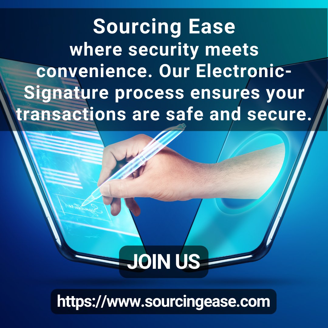sourcing_ease's tweet photo. We offer the Electronic-Signature Process for digital Contract for more secure and safe business transactions

https://t.co/jLpadMPYRR

#ecotextiles #netzero #netzerocarbon #garments #garmentindustry #B2B #digitization #sustainability #visibility #supplychain #magictradeshow https://t.co/ojnPsz3mt7