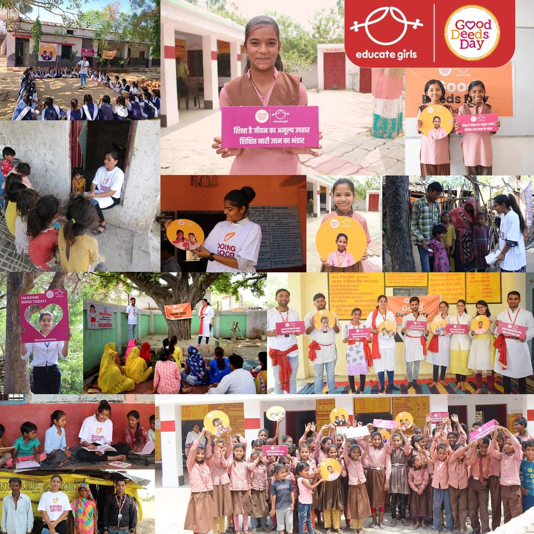 बालिका शिक्षा को बढ़ावा देने के लिए उत्तर प्रदेश, मध्य प्रदेश और राजस्थान के अलग-अलग जिलों में #GoodDeedsDay कार्यक्रम जोश और उत्साह के साथ मनाया गया।
#TeamBalika #DoingGoods @educate_girls
 @safeenahusain
@VikramS36137749 
  Good Deeds Day