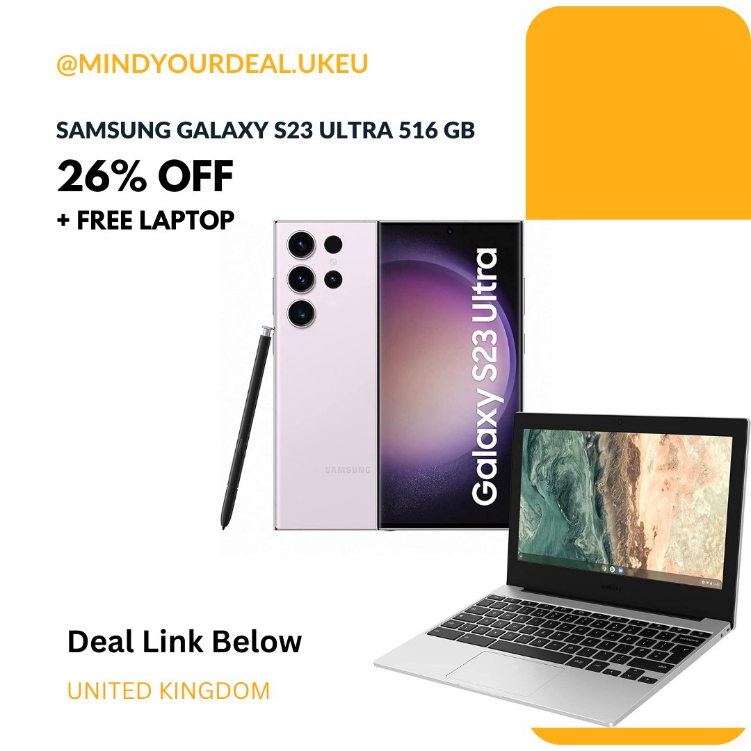 £1,249 (26% off) on Samsung Galaxy S23 Ultra, 512GB + Free Laptop
Deal (affiliate)- amzn.to/40dngMW

#deal #sale #dsicount #Offer #samsung #galaxybook #galaxys23ultra #smartphone #5g #iphone #android #tech #gaget #laptop #chromebook #follow #tech