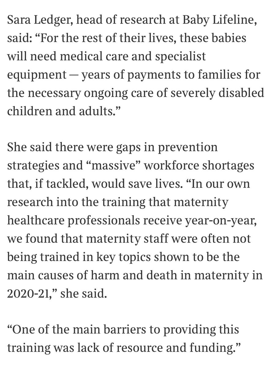 James Titcombe (@jamestitcombe) on Twitter photo The cost of harm from clinical negligence in maternity services is now more than twice the entire cost of providing maternity care in England.
- a shocking statistic following research by <a href="/babylifeline/">Baby Lifeline š</a> & analysis by <a href="/thetimes/">The Times and The Sunday Times</a>
#maternitysafety
thetimes.co.uk/article/matern⦠The cost of harm from clinical negligence in maternity services is now more than twice the entire cost of providing maternity care in England.
- a shocking statistic following research by <a href="/babylifeline/">Baby Lifeline š</a> & analysis by <a href="/thetimes/">The Times and The Sunday Times</a>
#maternitysafety
thetimes.co.uk/article/maternā¦