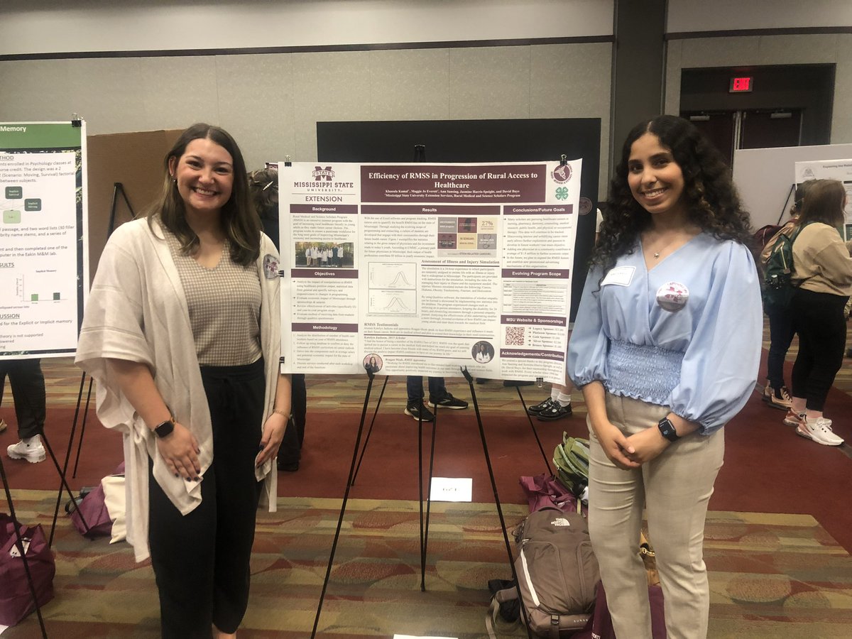 So proud of our Community Health Interns, Khaoula Kamal and Maggie Jo Everett for their work in the health science arena! They presented at the Undergraduate Symposium. We are better and blessed to have them work with <a href="/MSUExtService/">MSU Extension</a>  and @MSU_FSNHP <a href="/DrBuys/">David Buys</a>