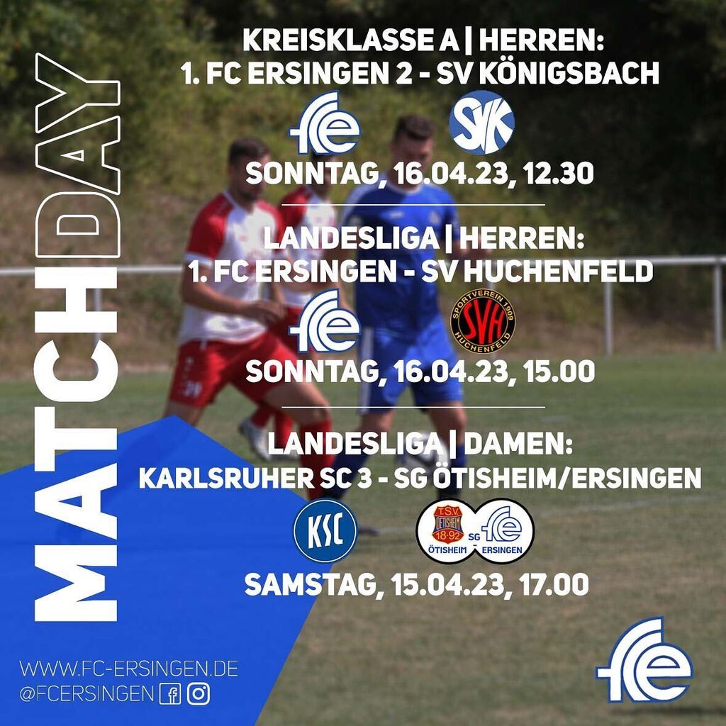 🔥MATCHDAY🔥 

Das sportliche Wochenende startet mit dem Match unserer <a href="/1/">1</a>.fcedamen gegen die Damen des Karlsruher SC 3. Los gehts auswärts um 17 Uhr. 

Unsere Herrenmannschaften spielen morgen auf dem Kirchberg. 
Das Derby der 2. Mannschaft gegen den @… instagr.am/p/CrDpLxtI97j/