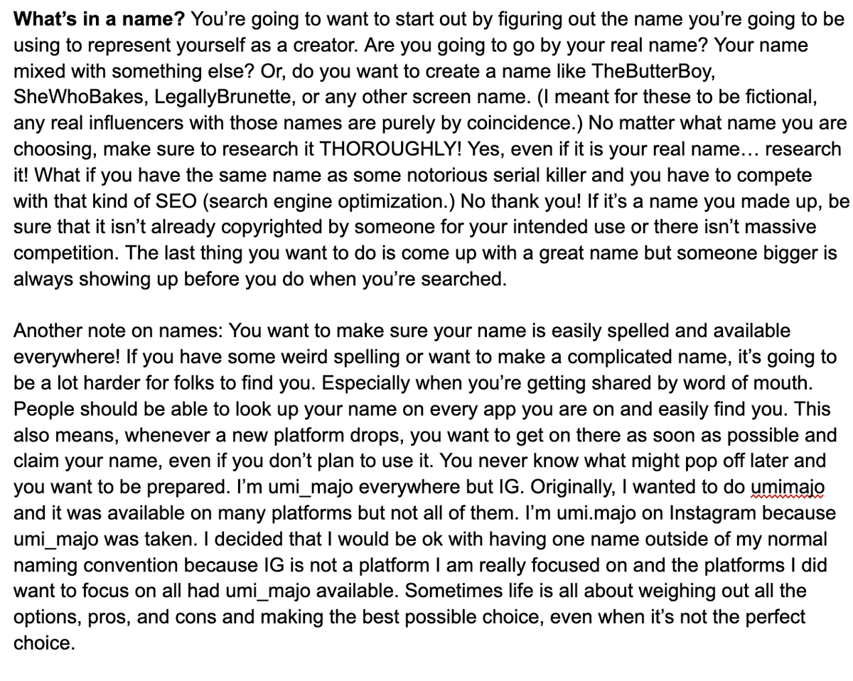 umi_majo's tweet photo. This is some of the best advice I dropped in the #EdUmication workbook!
Your name is SO important so it's critical to make sure it won't be buried in other similar/same names in search AND make sure it's not hard to spell!
Read more here: https://t.co/H0EghXS8Jf https://t.co/YNyshVIRzU