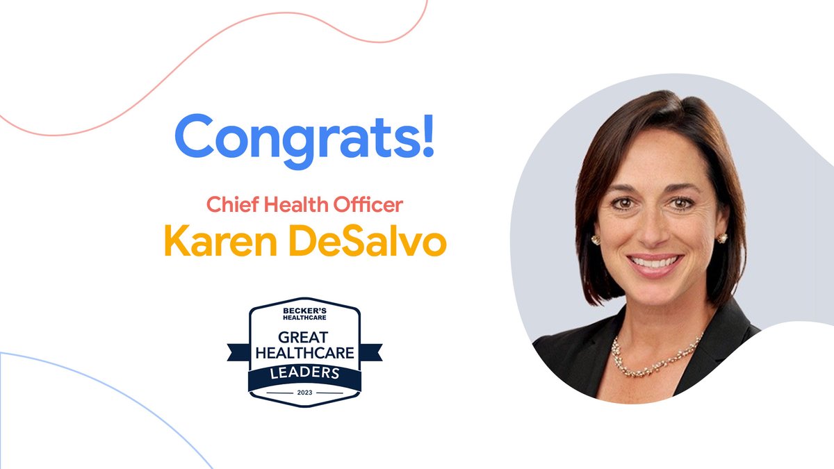 We are thrilled to announce that @KBDeSalvo has been included in <a href="/BeckersHR/">Becker's Hospital Review</a>'s 2023 “Great healthcare leaders to know” list 🎉! goo.gle/3MLjnf5

Join us in congratulating her on this incredible achievement by dropping a 👏 in the replies!