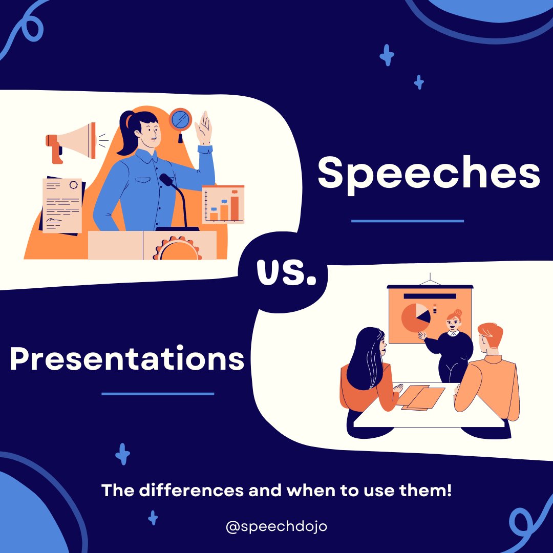 SpeechDojo's tweet photo. It may be hard to differentiate between speeches and presentations but here are some key pieces which differentiate the two. With tips and advice for either of these you can follow Speechdojo!!

-

#presentation #speech #difference #interact #speaking #publicspeaking #speechdojo https://t.co/yz0AXJIC6M