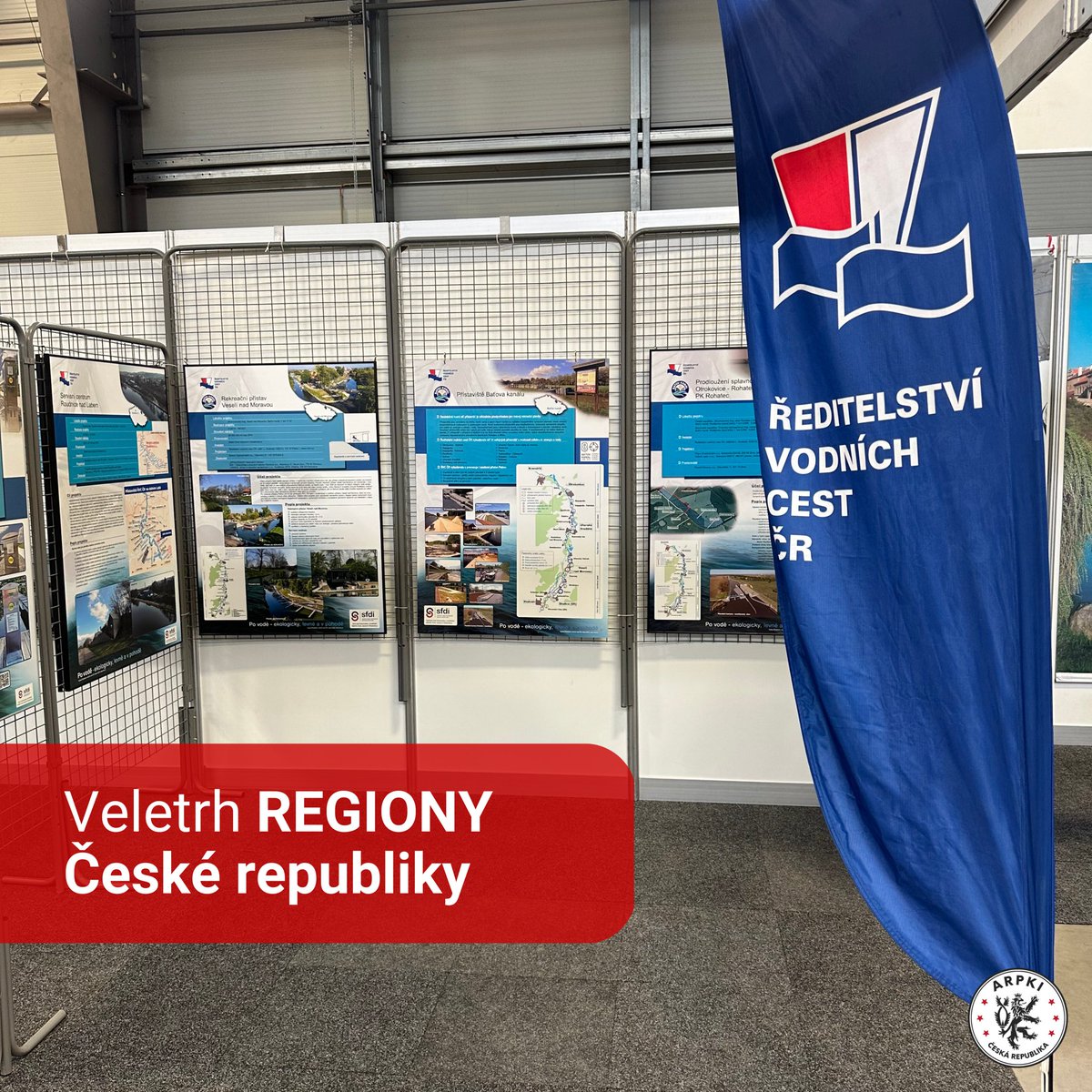 arpkicz's tweet photo. V problematice kritické infrastruktury a vodní dopravy jsme včera navštívili expozici Ředitelství vodních cest ČR na veletrhu REGIONY České republiky v Lysé nad Labem! 🤝📣 https://t.co/8RKUpUs4TO